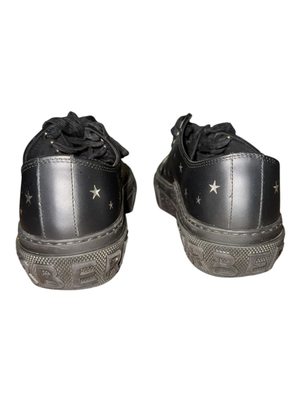 Burberry Jack Star Leather Sneaker Black Size 38.5 Used with flaws - Picture 3 of 15